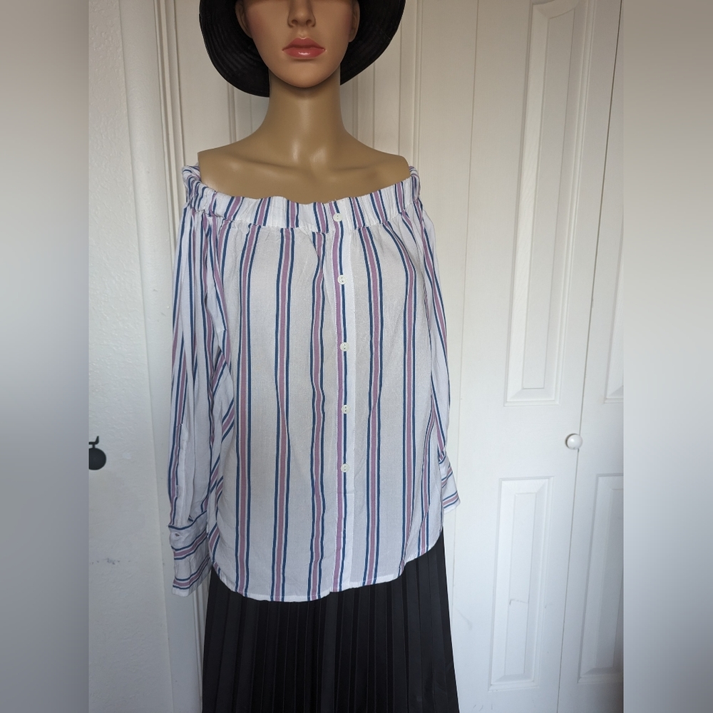 Tommy Hilfiger striped and button blouse size S.